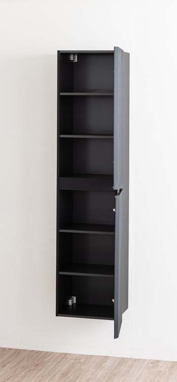Armoire colonne Julia noir mat suspendue 170x40x35cm