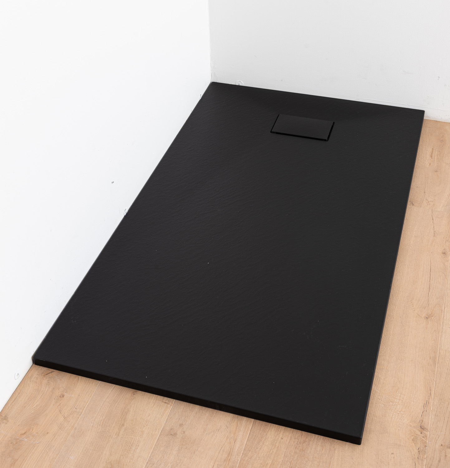 Douchebak Moby SMC mat zwart leisteenlook 140x80cm
