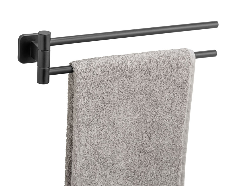 Porte-serviettes Wenko Porto fixation murale noir 43cm
