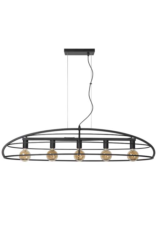 Lucide DIKRA - Hanglamp - 5xE27 - Zwart
