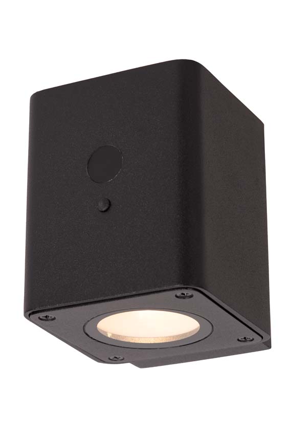 Wandlamp Solar Lomu - zwart - LED dimbaar - 1x1W - 2850K/3150K - IP54 - Dag/nacht sensor