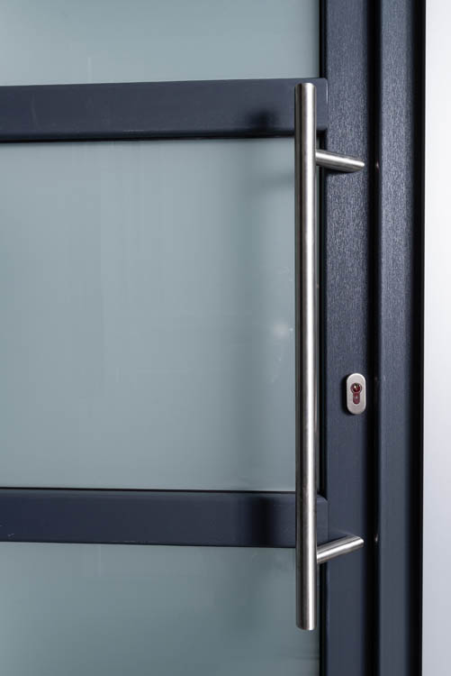 Porte extérieure 3 verres mat PVC anthracite D 980x2180mm Porte extérieure 3 verres mat PVC anthracite D 980x2180mm