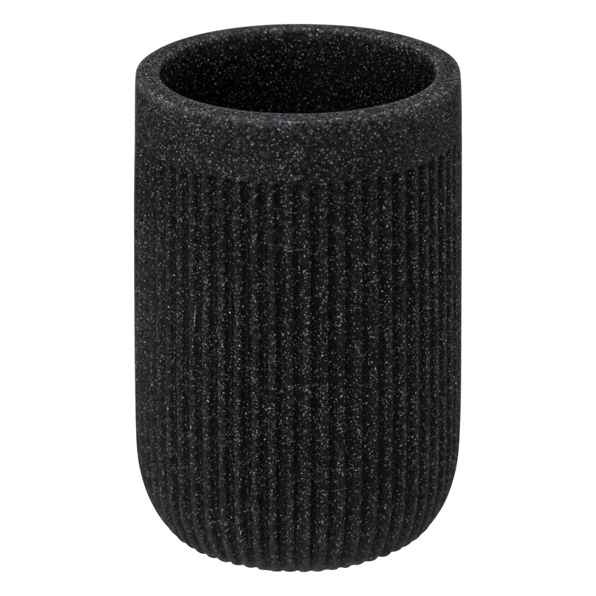 Tandenborstelhouder Lou polyresin zwart 7x7x10,7cm