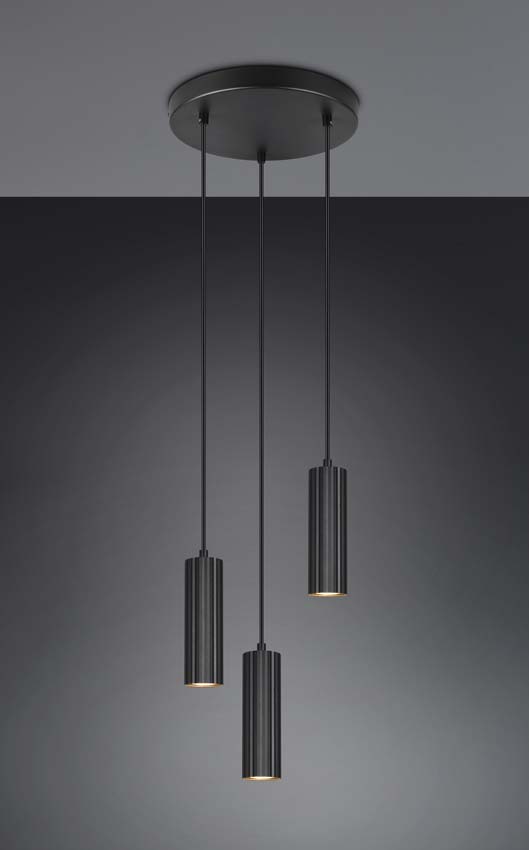 Suspension - Noir - Ø28cm - Dimmable - GU10 - 3x10W
