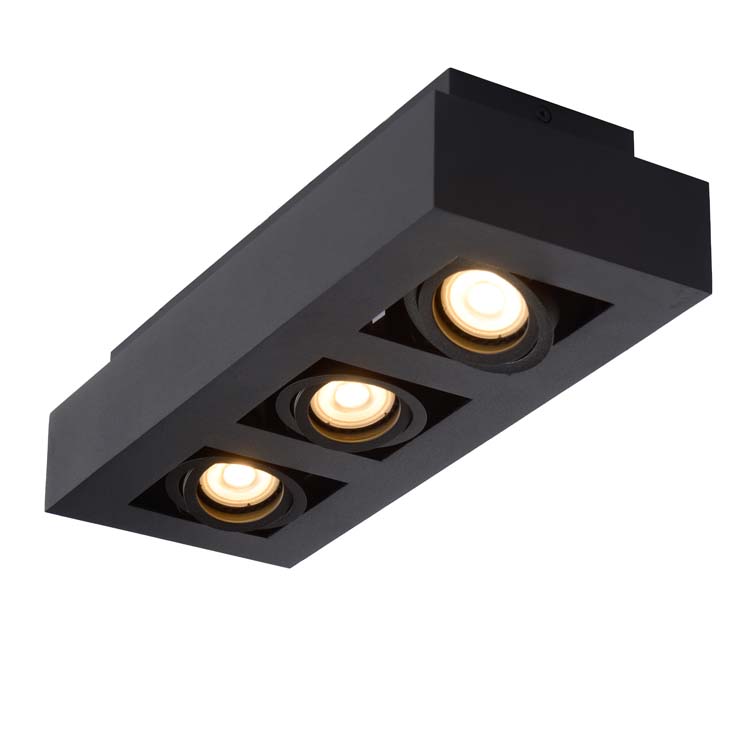 XIRAX - Plafondspot - LED Dim to warm - GU10 - 3x5W 2200K/3000K - Zwart