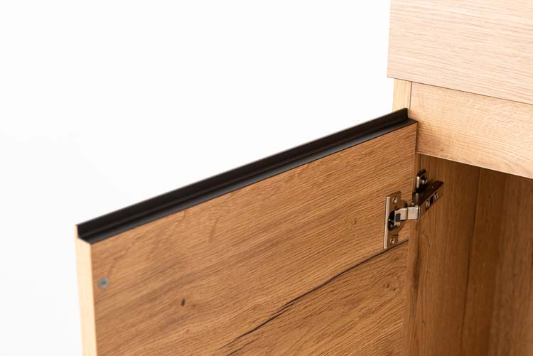 Armoire colonne Daria aspect chêne brun doré sur pied 185x40x32cm