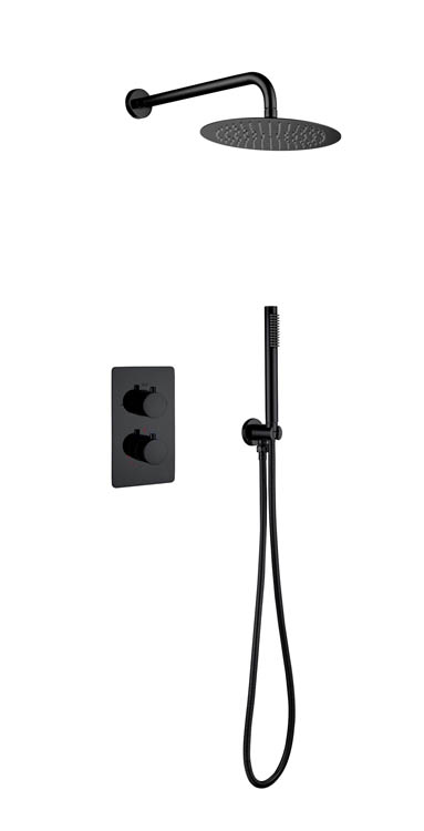 Colonne de douche thermostatique encastrable noir mat