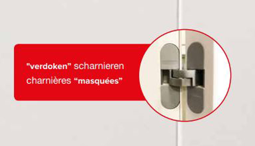 Complete binnendeur Invisible Flat zwart 211,5x73cm tubespaan rechts + deurkast 30cm