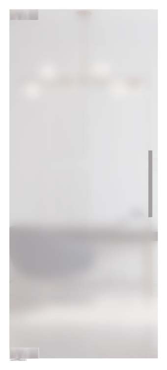 Porte vitrée pivotante 8mm adouci 780 x 2000 mm-système pivot inox