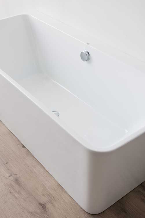 Half vrijstaand bad Beau glanzend wit 170x75cm