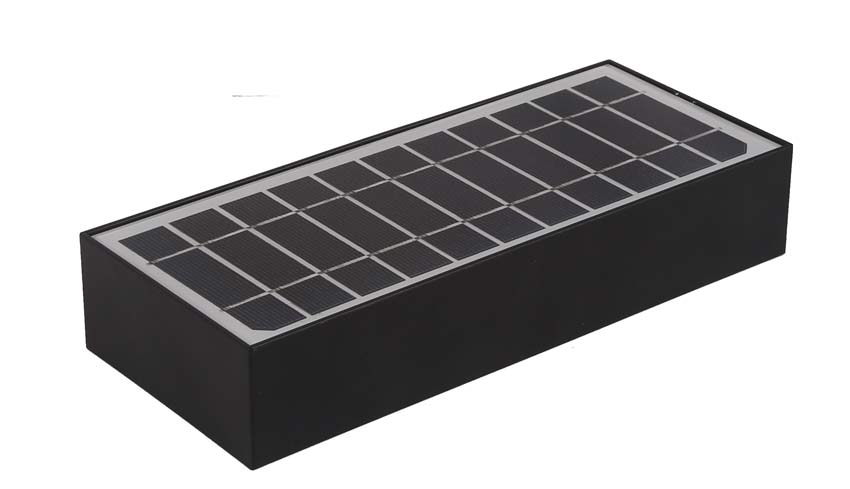 Ledstraler Light brick - zwart - LED - 10W - IP65 - sensor - solar