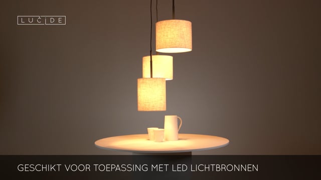 Lucide MAYA - Hanglamp - Ø 46 cm - 3xE27 - Beige Lucide MAYA - Hanglamp - Ø 46 cm - 3xE27 - Beige