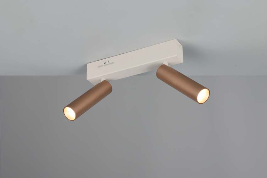 Spot en saillie - Brun café - 26x17,5x4cm - Dimmable - LED - 2x5,5W - 2300-4000K