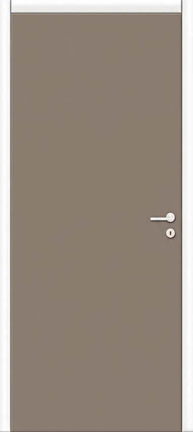 Porte intérieure complète Invisible Flat Senso taupe 201,5x78cm tubulaire droite + châssis blanc 30cm