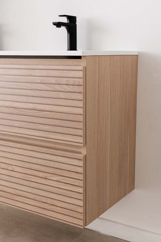Badkamermeubel Dotan line up hangend met dubbele wastafel mat wit 120cm