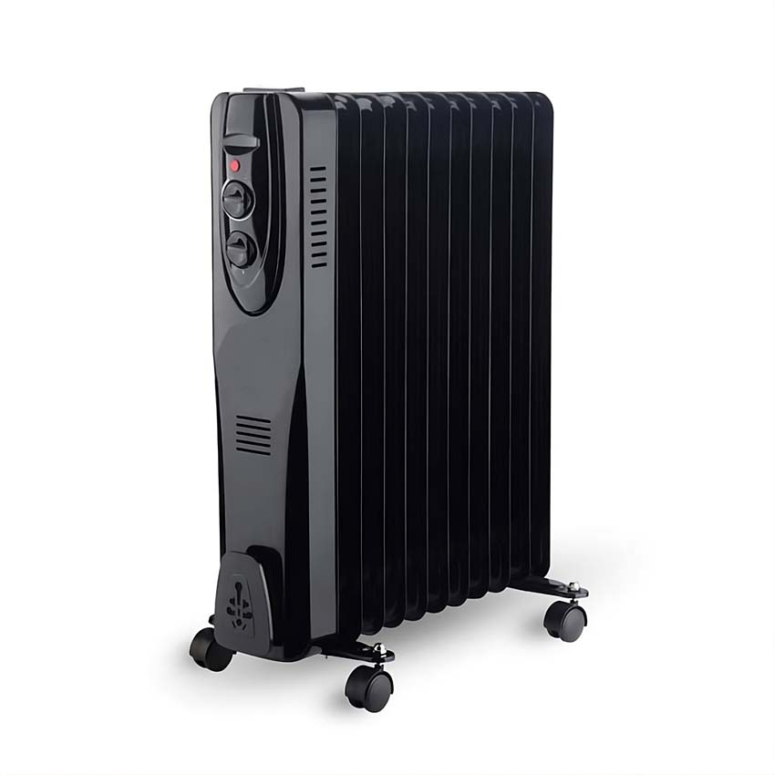 Radiateur à huile Eline 11 éléments 63x50x25cm noir 2500W