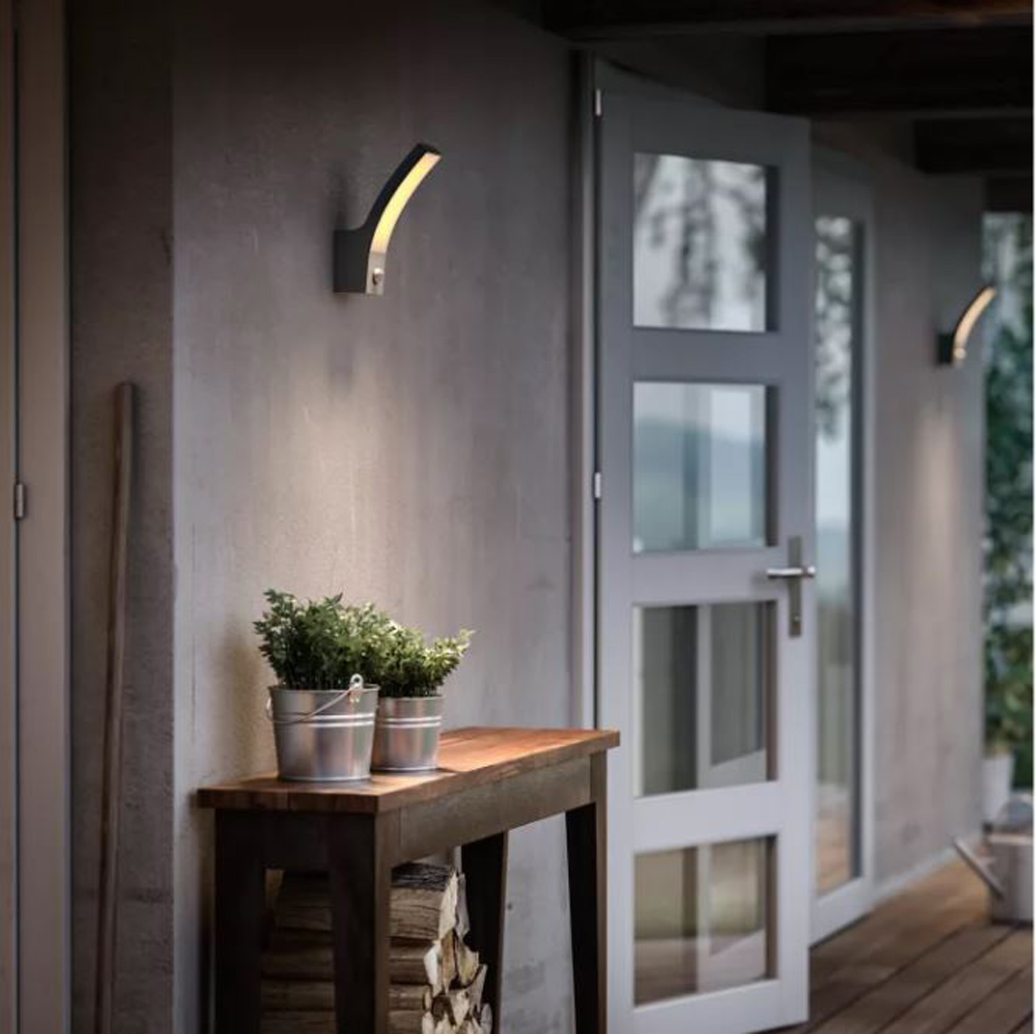 Applique murale extérieure - anthracite - 16x8x24cm - LED - 1x4,3W - 2700K - détecteur