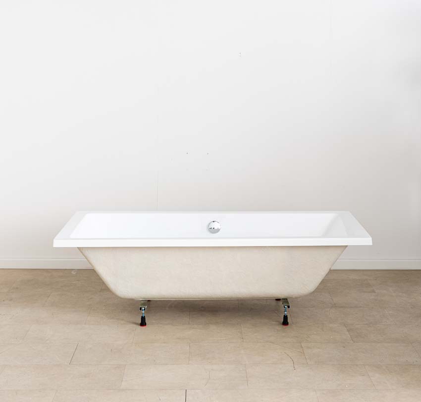 Inbouwbad Colin glanzend wit 180x80cm + regelbare potenset