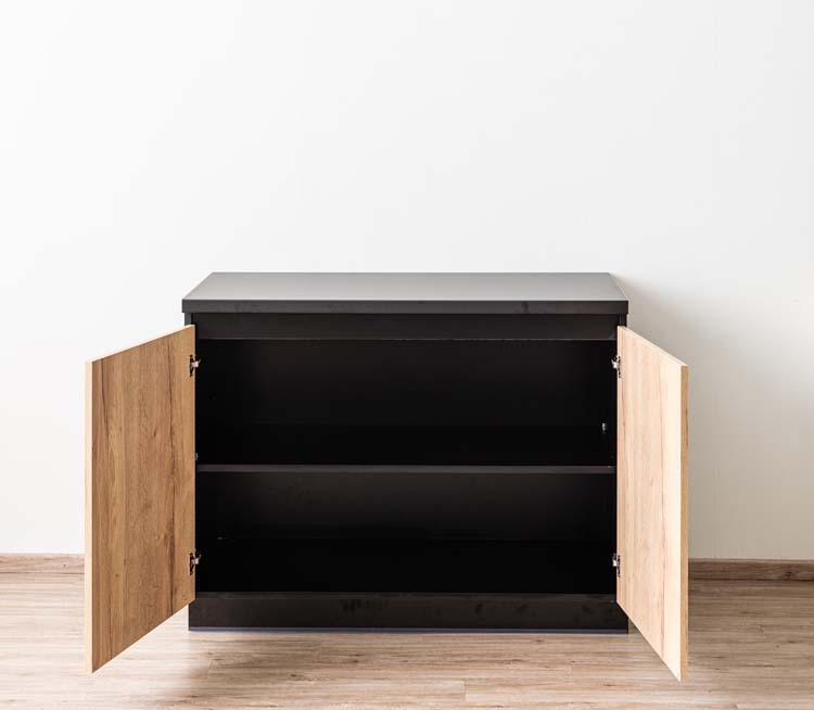 Armoire de cuisine Plenti meuble bas noir/aspect bois 120x78cm