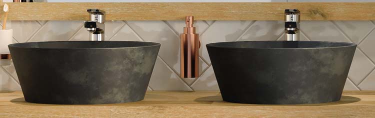 Opbouwkom Melio zwart 40cm