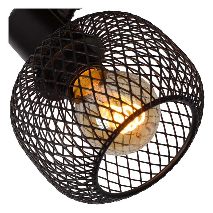 Plafonnier - noir - 10x14,5x14cm - dimmable - E14 - 25W