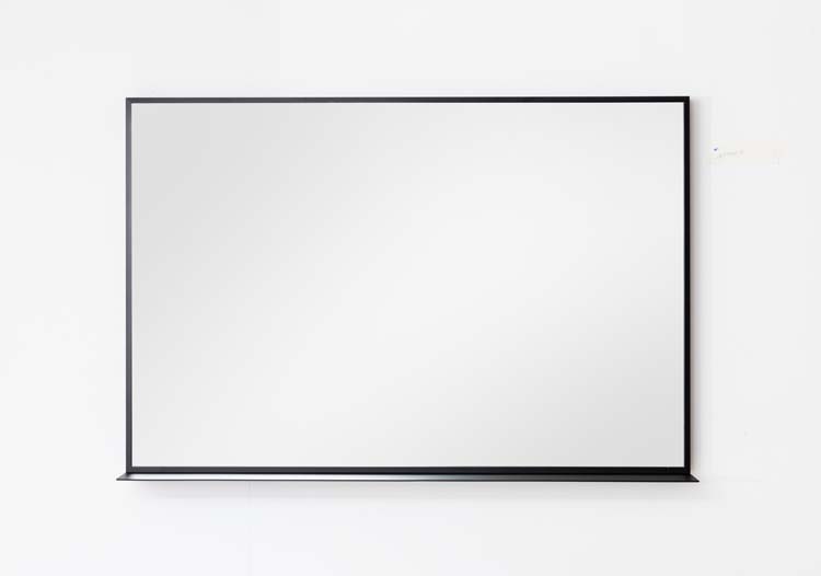 Miroir Tabibi rectangulaire noir mat avec tablette 120x80cm