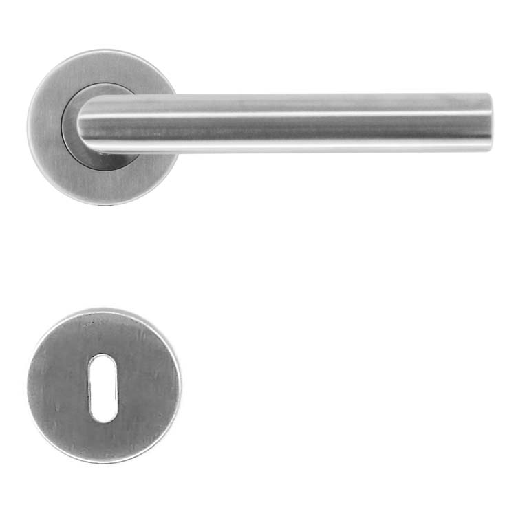 Poignée de porte pro belluno 19mm class 3 inox plus rosace barbe
