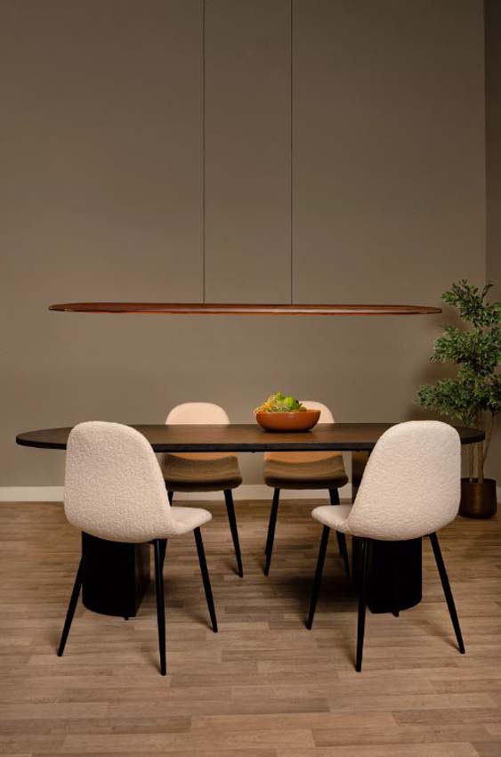 Lucide Vibes Langholt - Suspension - LED Dimmable - CCT - 1x28W 2200K/4000K - Bois clair