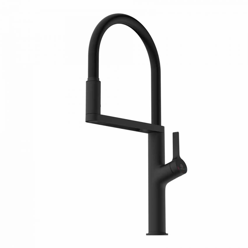 Robinet de cuisine Wasserwerk WK 2 noir mat avec bec extractible