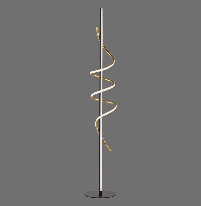Vloerlamp zwart/goud incl LED lamp 1470 lumen 26W