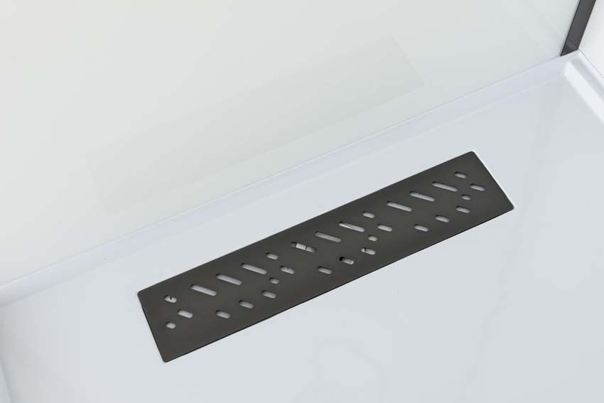 Cabine de douche Amani droite gunmetal porte coulissante 90x115x215cm