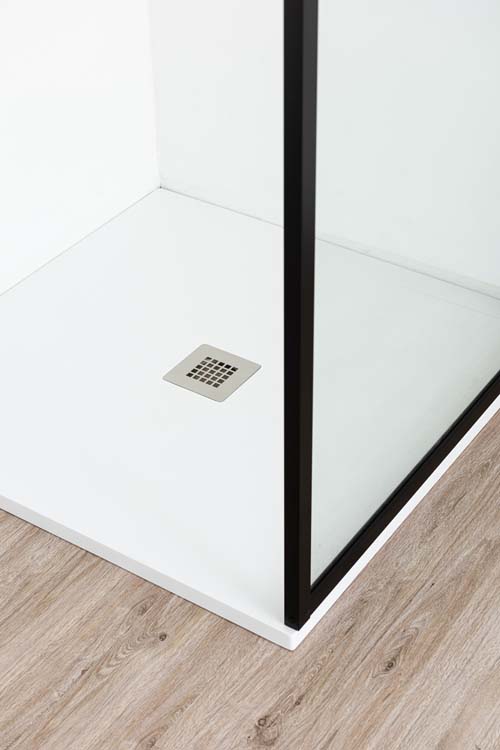 Douchewand Umi zwart profiel 90x200cm met stang