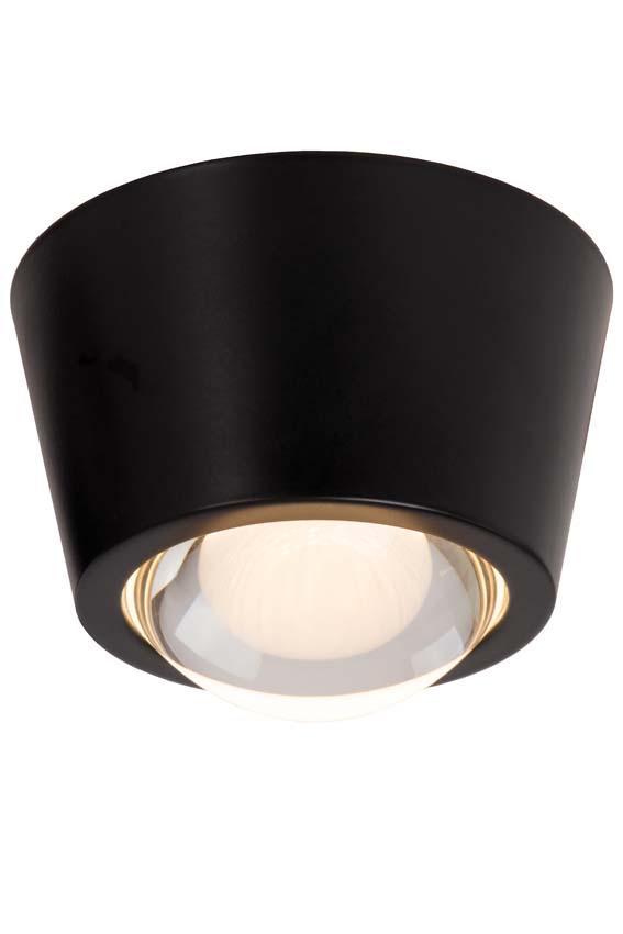 Plafonnier - Ø9cm - LED - 1x6W 3000K - Noir