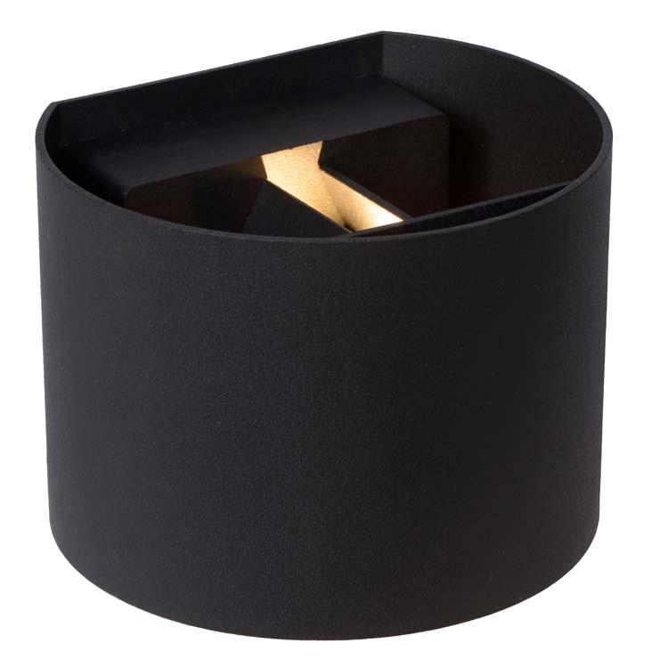 Wandspot badkamer afgerond - zwart - LED - 6W - 2700K - IP54