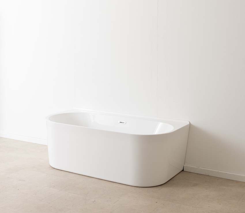 Half vrijstaand bad Hess glanzend wit 170x80cm