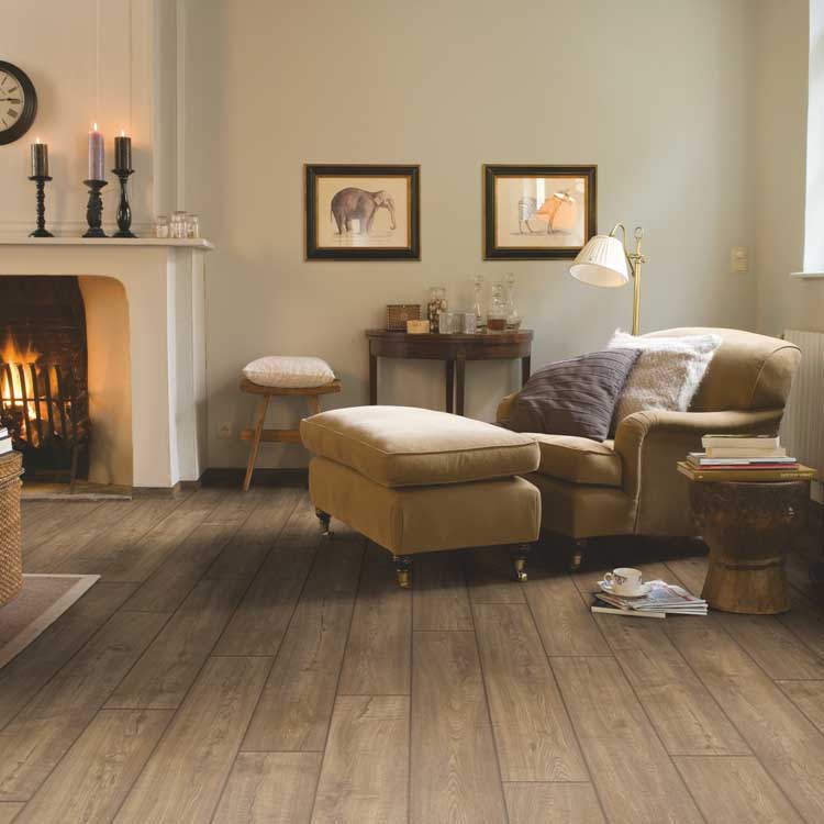 Laminaat Quick-step Impressive 8mm - Geschraapte eik grijsbruin