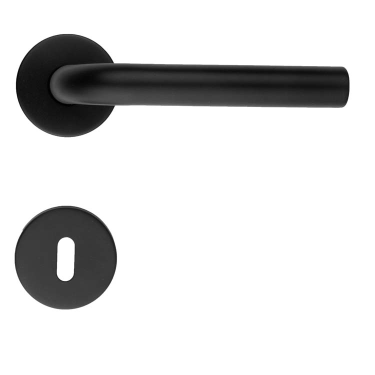 Poignée de porte pro  lucera 19mm class 3 noir rosace barbe