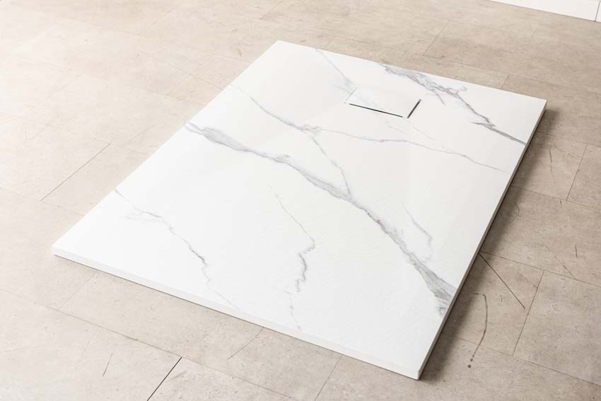 Douchebak Moby SMC wit marmerlook 120x90cm