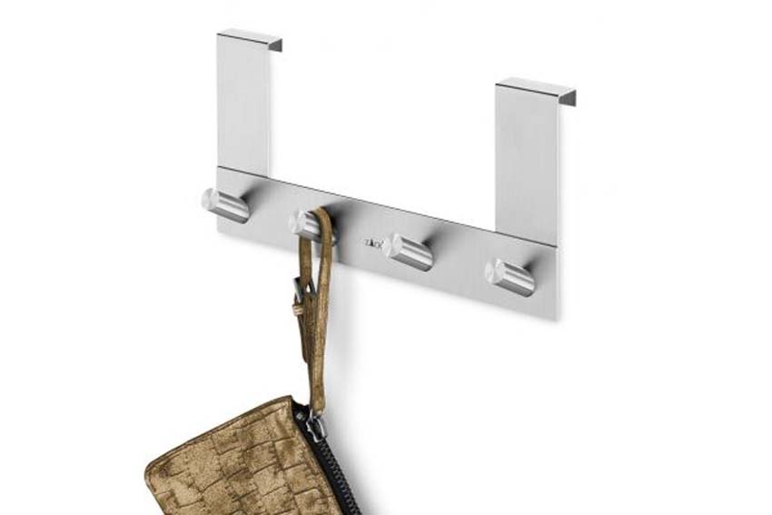 Crochets de porte Zack Exit en acier inoxydable argenté 13,5cm
