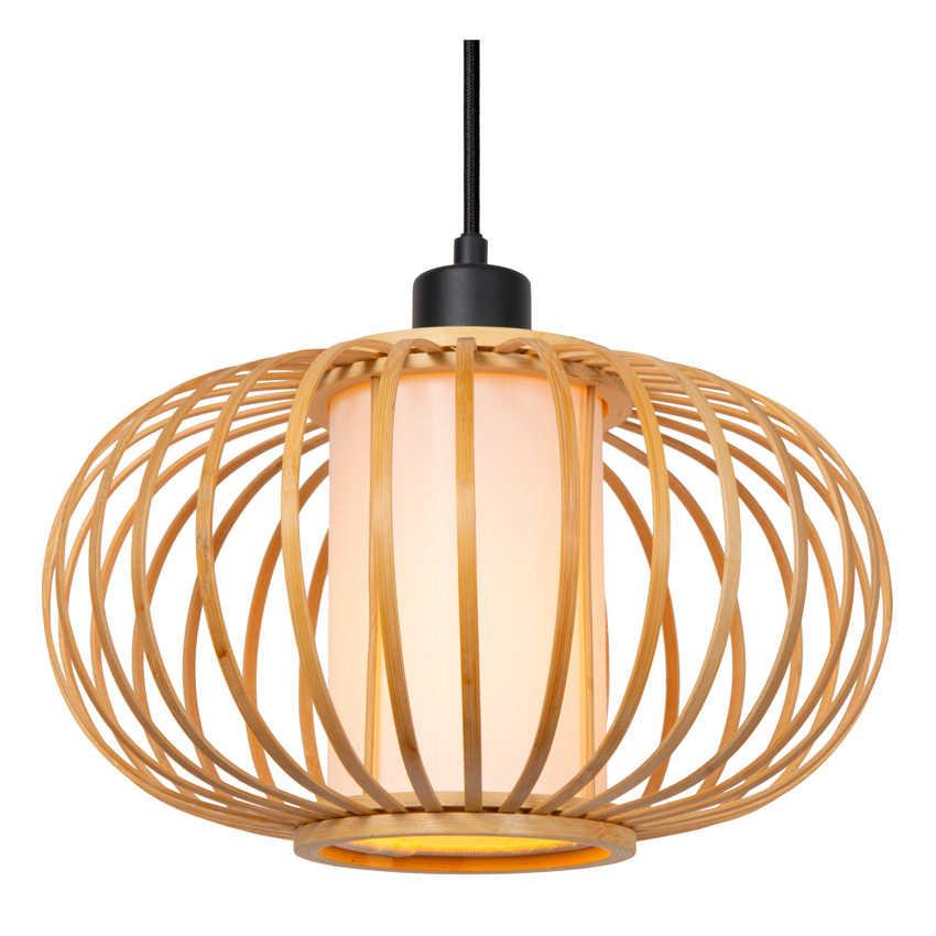 Lucide Essential Thuline - Hanglamp - 3xE27 - Lichte houtlook