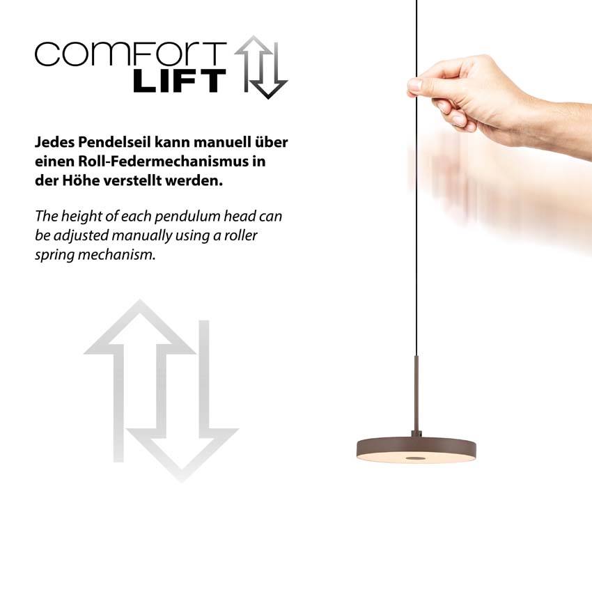 Luminaire suspendu - sable - 65cm - dimmable - 3x6,8W - 3000K