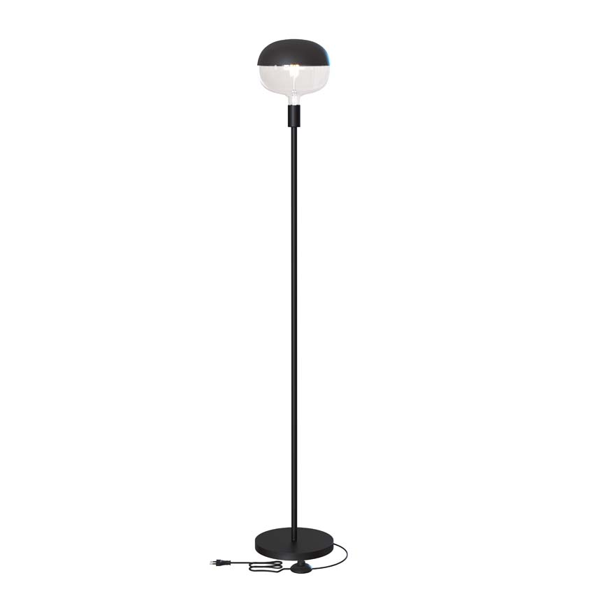 Vloerlamp - Zwart - H143cm - E27 - 1x60W