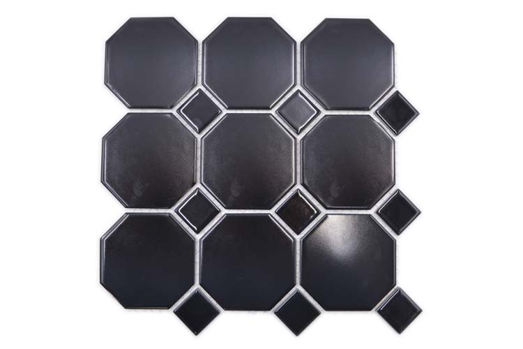 Mosaïque Octagon noir mat 30x30cm