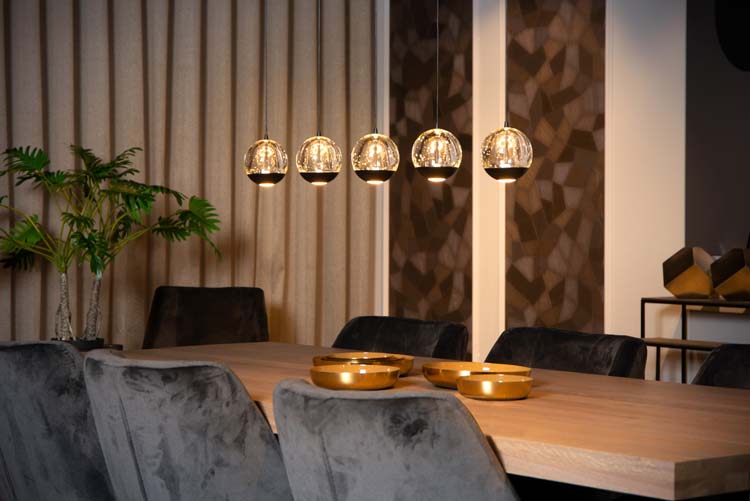 Lucide SENTUBAL - Hanglamp - LED Dimb. - 5x5,3W 2700K - Zwart