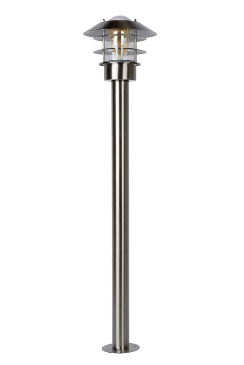 Lucide ZICO - Lantaarnpaal Buiten - Ø 21,8 cm - E27 - IP44 - Mat chroom