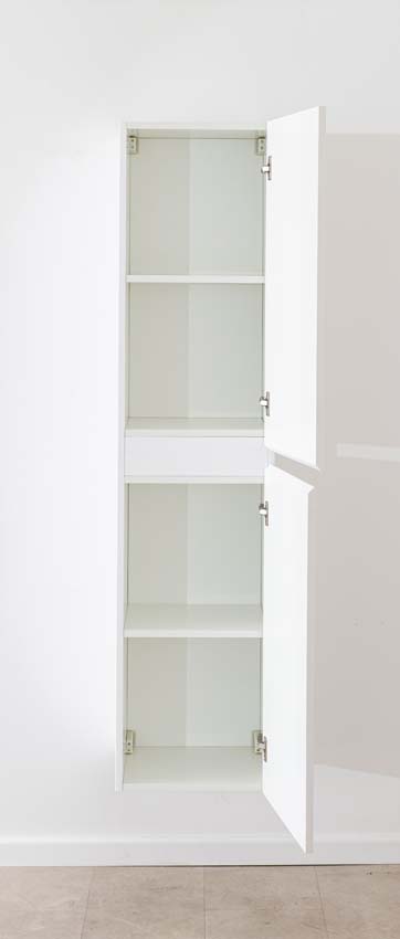 Armoire colonne Tibo/Tony blanc suspendue 170x40x35cm