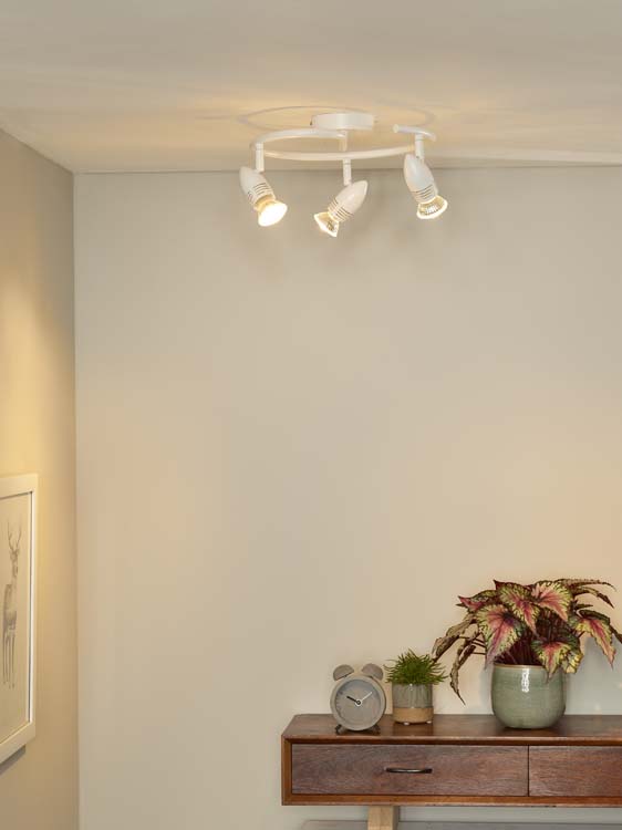 Opbouwspot - wit - 3xGU10 - 5W