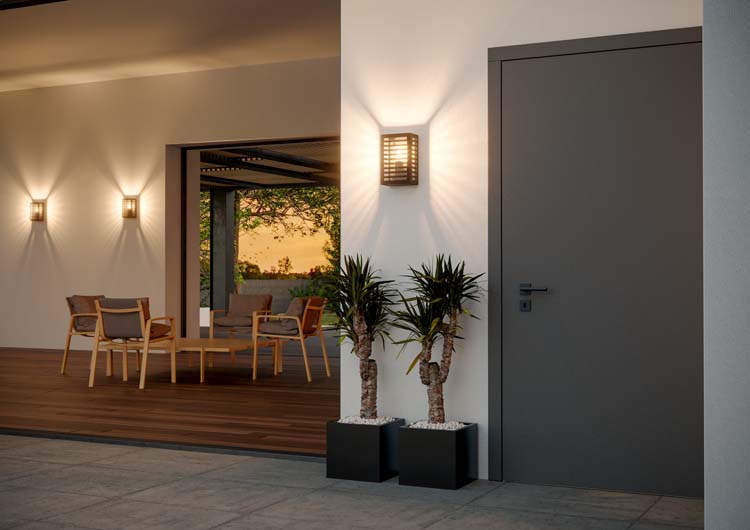 Wandlamp - zwart - 14x14x26cm - E27 - 1x60W