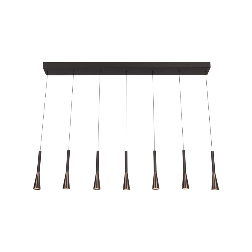 Lucide Premium Joakim - Suspension - LED dimmable - CCT - 7x6,2W 2700K/4000K - Café