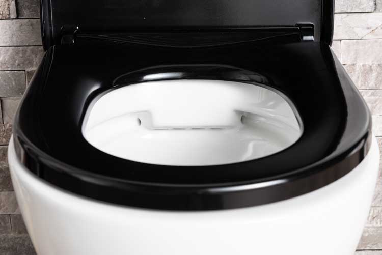 Hangtoilet Gary rimless wit verkort inclusief WC-bril softclose zwart